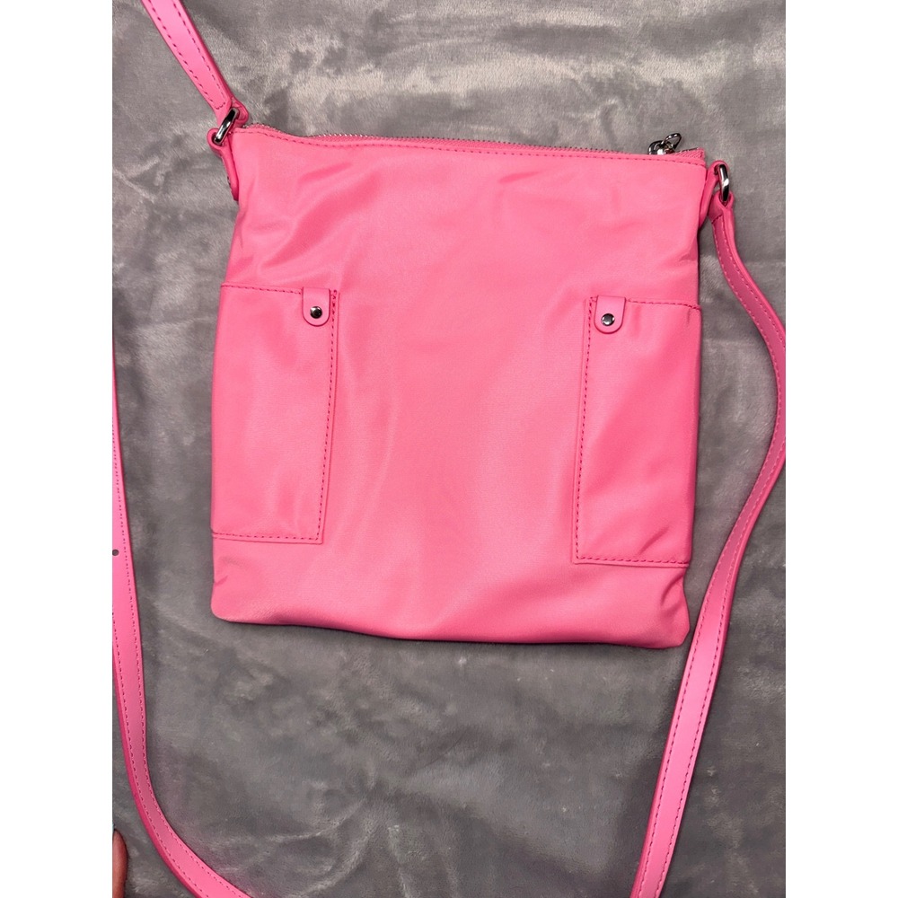 Marc Jacobs Preppy‎ Nylon Natasha Crossbody Bag Neon Pink Silver Hardware Small - Picture 3 of 10